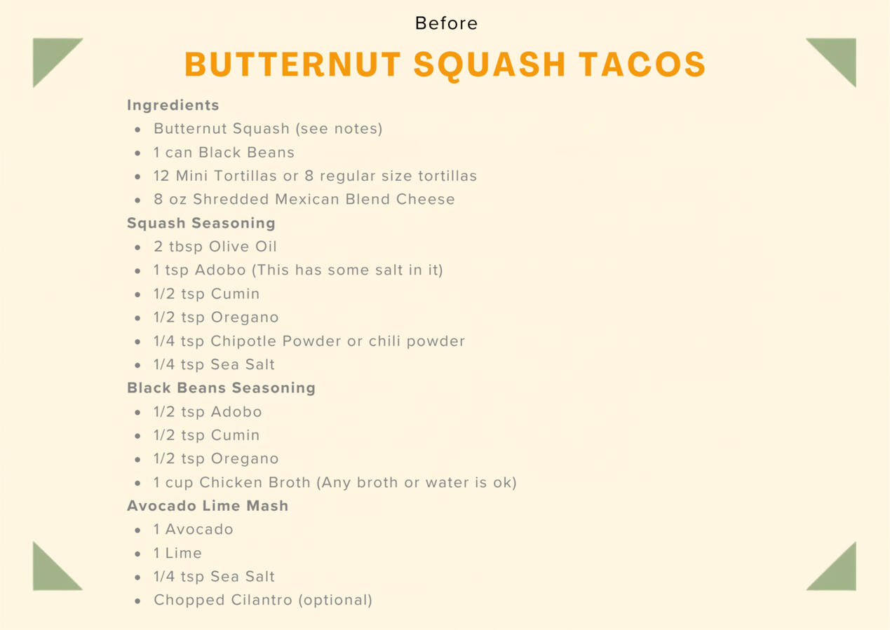 Ingredients before copyedits